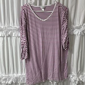 Striped V-Neck Women's Top